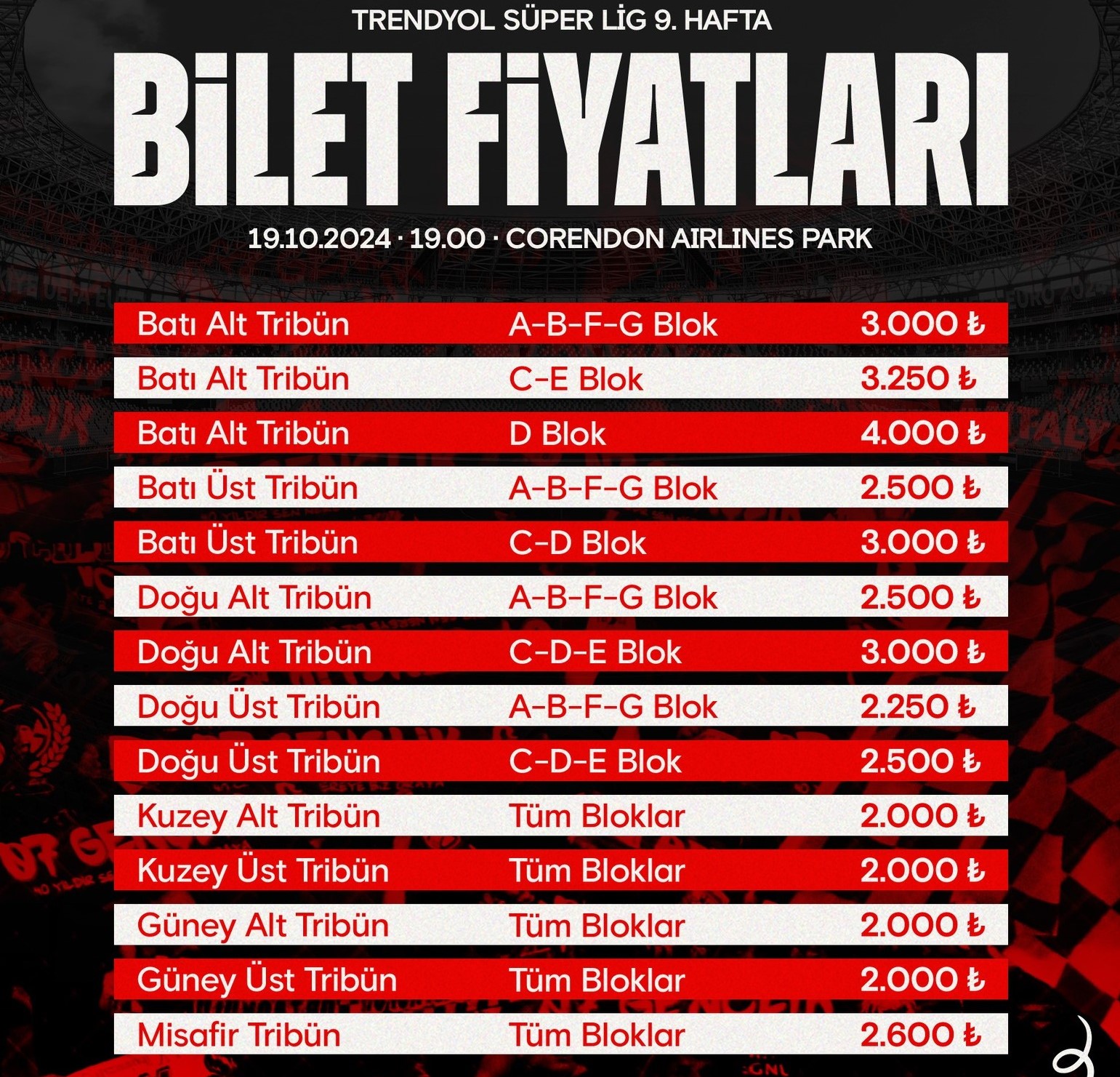 Bilet Fiyatları