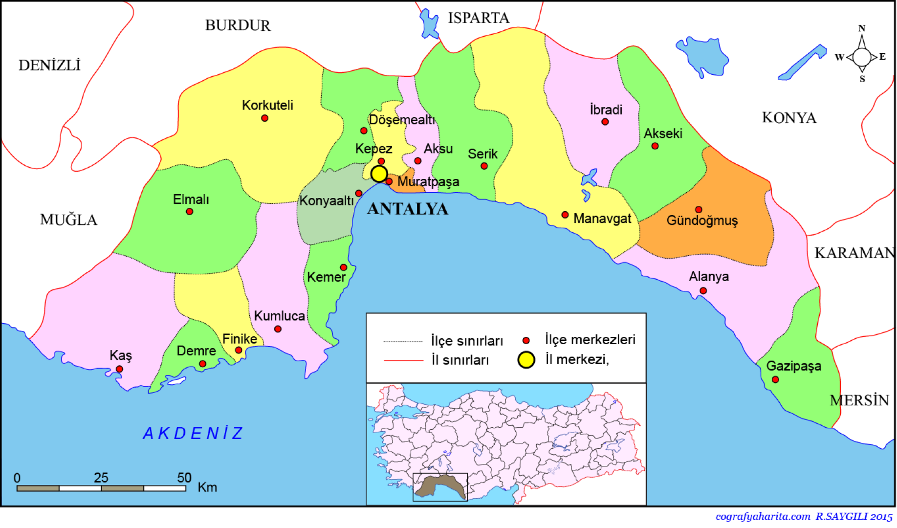 Antalya Ili Haritasi (Large)