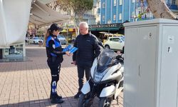 Alanya'da polisten motosiklet sürücülerine bilgilendirme