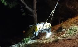 Alanya’da otomobil şarampole yuvarlandı