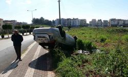 Manavgat'ta otomobil takla attı: 1 yaralı