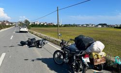 Motosikletlerin çarpıştığı kaza kameralara yansıdı