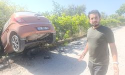 Aynı bahçeye yarım saat arayla iki araç uçtu