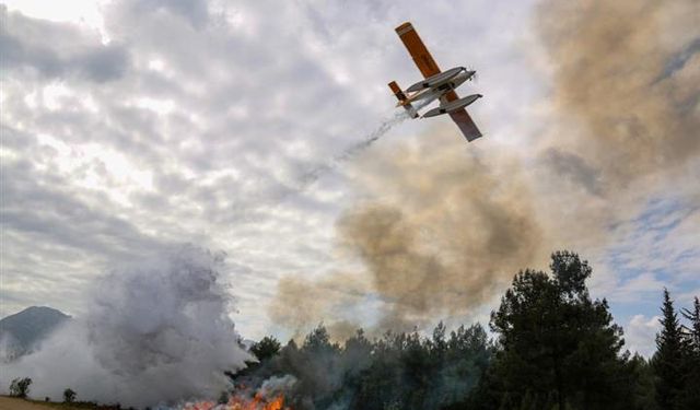 Böyle tatbikat görülmedi... Orman yangın tatbikatına 2 sikorsky helikopter ve 3 uçak da destek verdi...