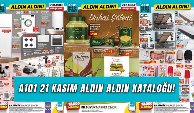 A101 21 Kasım Perşembe Aldın Aldın Aktüel Kataloğu ! Dubai Çikolatasından Dikey Süpürgeye, Tek Kişilik Bazadan, Tost Makinesine Kadar Birçok İndirimli Ürün Bu Hafta A101’de!