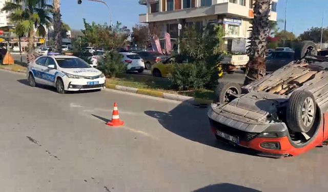 Antalya’da takla atan cipten sağ çıktılar