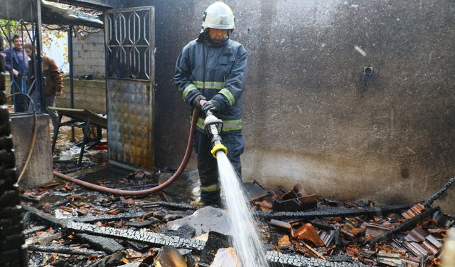 Yangının öfkesini eşinden çıkarttı