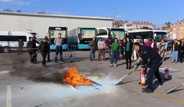 Kepez personeline yangın eğitimi