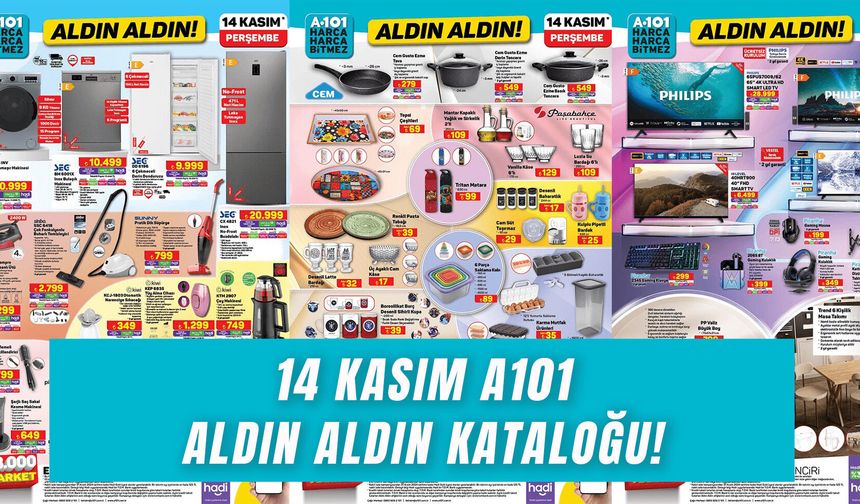 A101 14 Kasım Aldın Aldın Aktüel Kataloğu! Çamaşır Makinesi, Buzdolabı, Buharlı Temizleyici ve Çok Daha Fazlası İndirimli Fiyatlarla Bu Hafta A101’de!